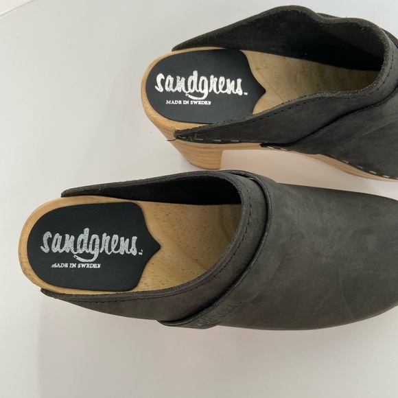 Sz. 39 Sandgrens Maya Nubuck Leather Swedish Clogs - Picture 4 of 14